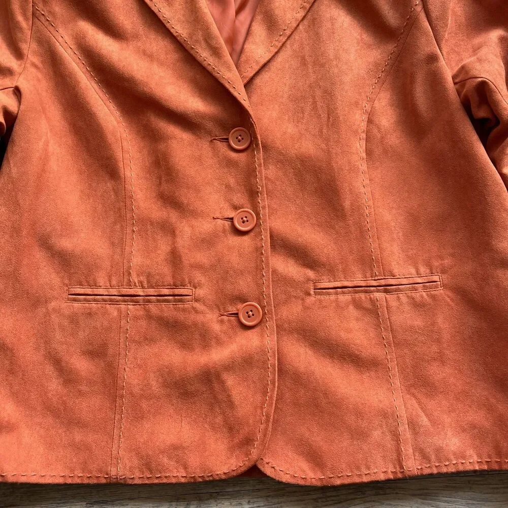 Halloween Fall Jacket Medium Button Up Orange Vintage NWT - Picture 4 of 13
